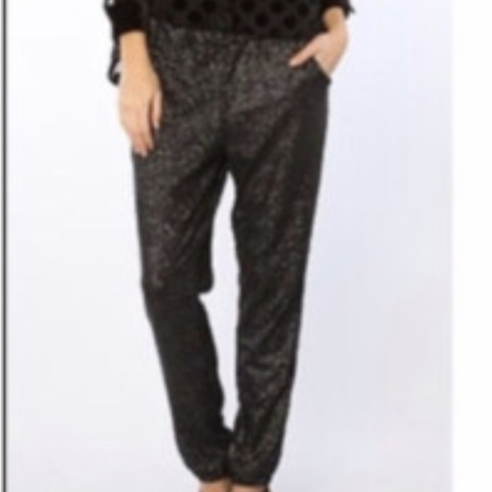 Free People Black Sequin Party Pant Women’s Size Medium New with Tags